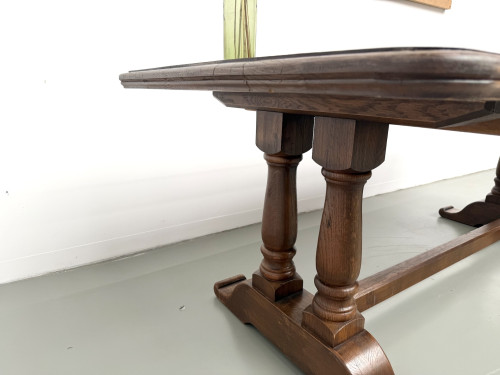 Table de ferme bourgeoise en chêne, années 50, vue 16