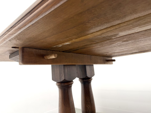 Table de ferme bourgeoise en chêne, années 50, vue 25