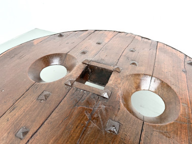 Table Basse Brutaliste Circulaire en Bois Massif – Art Populaire Brésilien, Années 1950, vue 12
