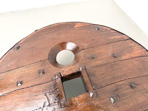 Table Basse Brutaliste Circulaire en Bois Massif – Art Populaire Brésilien, Années 1950, vue 13