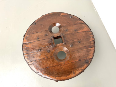 Table Basse Brutaliste Circulaire en Bois Massif – Art Populaire Brésilien, Années 1950, vue 19
