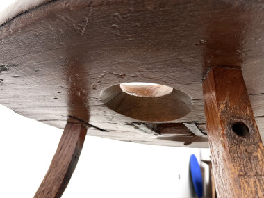 Table Basse Brutaliste Circulaire en Bois Massif – Art Populaire Brésilien, Années 1950, vue 22
