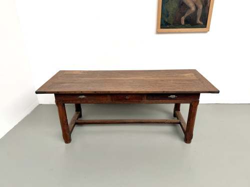 Table de ferme campagne en chêne massif XXème, vue 3