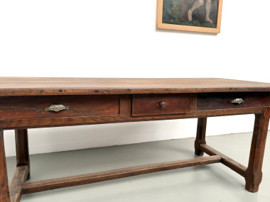Table de ferme campagne en chêne massif XXème, vue 5
