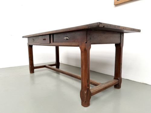 Table de ferme campagne en chêne massif XXème, vue 11