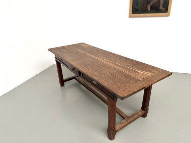 Table de ferme campagne en chêne massif XXème, vue 28