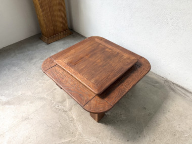Table basse en chêne à double plateau, vue 5