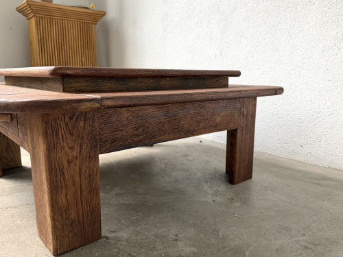 Table basse en chêne à double plateau, vue 8