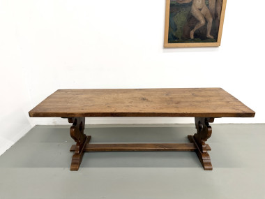 Table monastère en chêne, circa 1900, vue 4