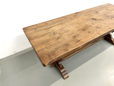 Table monastère en chêne, circa 1900, vue 5
