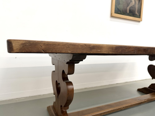 Table monastère en chêne, circa 1900, vue 6