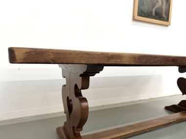 Table monastère en chêne, circa 1900, vue 6