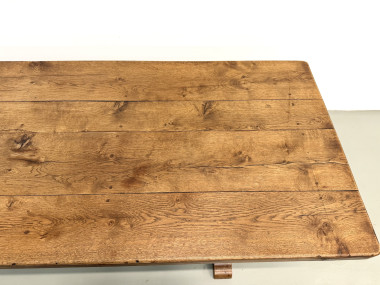 Table monastère en chêne, circa 1900, vue 13