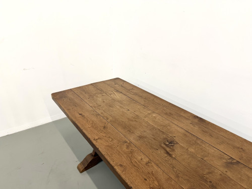 Table monastère en chêne, circa 1900, vue 14