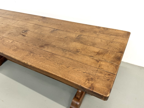 Table monastère en chêne, circa 1900, vue 16