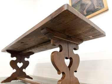 Table monastère en chêne, circa 1900, vue 17