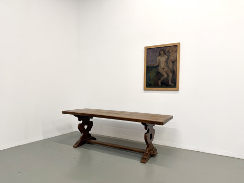 Table monastère en chêne, circa 1900, vue 25