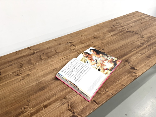 Table de ferme aux pieds fuseaux, L 260 cm, vue 4
