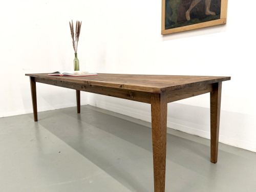 Table de ferme aux pieds fuseaux, L 260 cm, vue 6