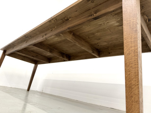 Table de ferme aux pieds fuseaux, L 260 cm, vue 7