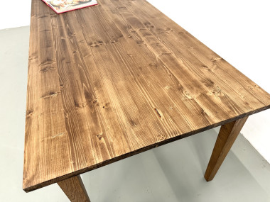 Table de ferme aux pieds fuseaux, L 260 cm, vue 9