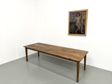 Table de ferme aux pieds fuseaux, L 260 cm, vue 12