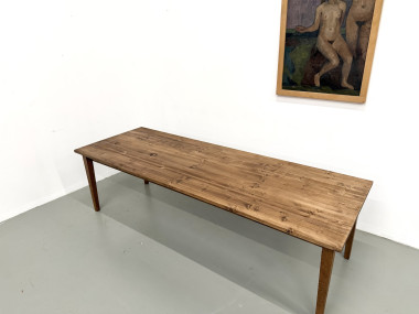 Table de ferme aux pieds fuseaux, L 260 cm, vue 13