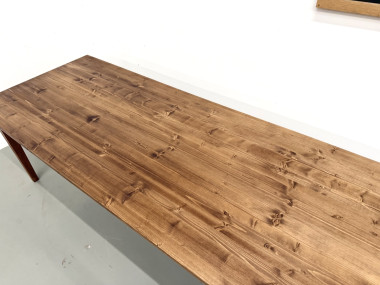 Table de ferme aux pieds fuseaux, L 260 cm, vue 14