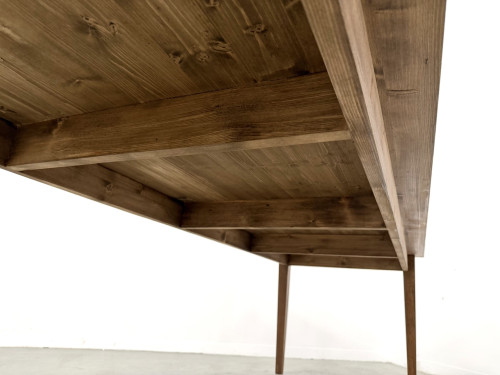 Table de ferme aux pieds fuseaux, L 260 cm, vue 19