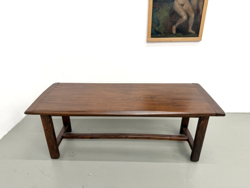 Table de ferme circa 1900 en chêne et pin massif, vue 3