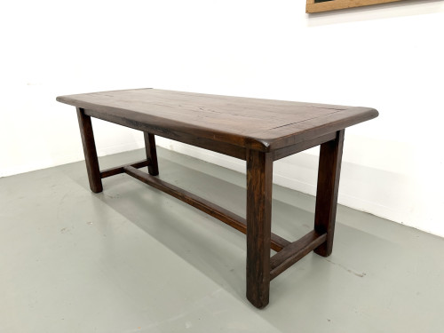 Table de ferme circa 1900 en chêne et pin massif, vue 5