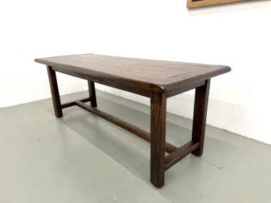 Table de ferme circa 1900 en chêne et pin massif, vue 5