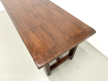 Table de ferme circa 1900 en chêne et pin massif, vue 6