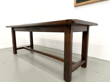 Table de ferme circa 1900 en chêne et pin massif, vue 16