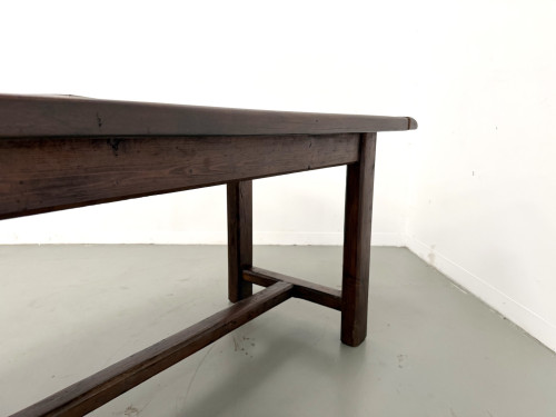 Table de ferme circa 1900 en chêne et pin massif, vue 25