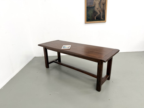 Table de ferme circa 1900 en chêne et pin massif, vue 31