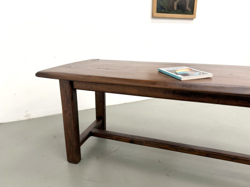 Table de ferme circa 1900 en chêne et pin massif, vue 33