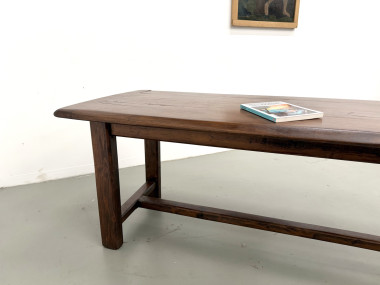 Table de ferme circa 1900 en chêne et pin massif, vue 33
