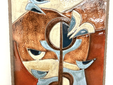 Panneau mural décoratif en grès émaillé des années 1970, vue 5