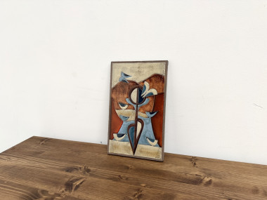 Panneau mural décoratif en grès émaillé des années 1970, vue 7