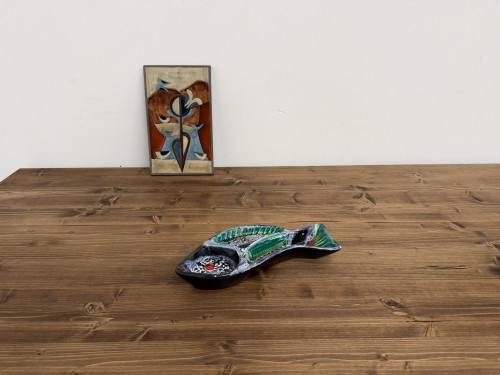Plat / vide-poche « Poisson » en céramique de Vallauris – Années 1950-1960, vue 1