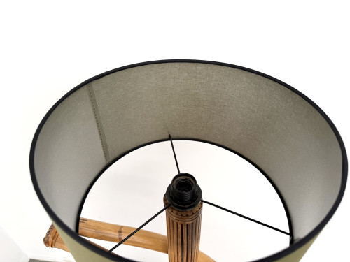 Lampadaire sculptural en rotin cintré, vue 7