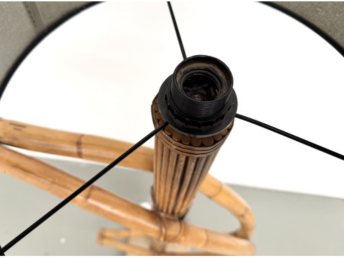 Lampadaire sculptural en rotin cintré, vue 8