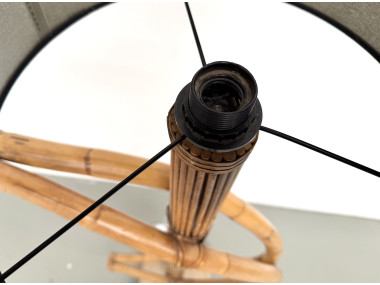 Lampadaire sculptural en rotin cintré, vue 8