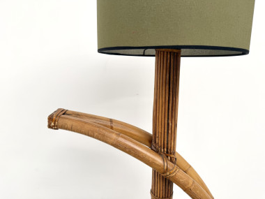 Lampadaire sculptural en rotin cintré, vue 9