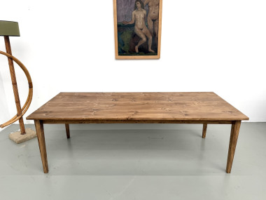 Table de ferme aux pieds fuseaux L240 cm, vue 2