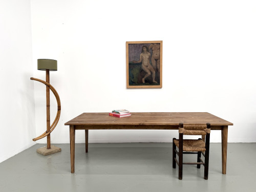 Table de ferme aux pieds fuseaux L240 cm, vue 3