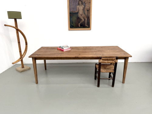 Table de ferme aux pieds fuseaux L240 cm, vue 4