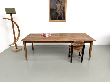 Table de ferme aux pieds fuseaux L240 cm, vue 4