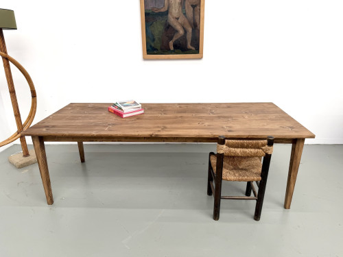 Table de ferme aux pieds fuseaux L240 cm, vue 5